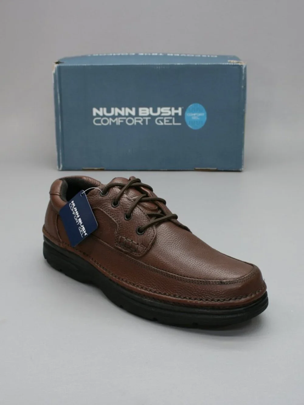 Nunn Bush Men's 12 W Wide Cameron Brown Comfort Gel Moc-toe Dress Shoes 83890-64